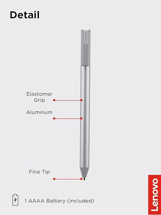 Lenovo USI Pen 2 Magnetic Stylus Pen USI 2.0 4096 Pressure Levels Tilt Function ChromeOS - Grey - Image 6