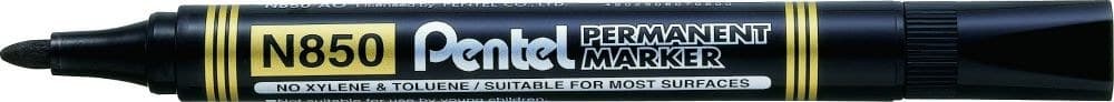Pentel N850 12 Pack Black Permanent Marker Bullet Tip 2.1mm Line