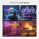 Nanoleaf Lines 60 Degrees Starter Kit, 15 Smart Light Bars LED RGBW - Backlit Modular Wi-Fi Colour Changing Wall Lights, Music & Screen Sync, Works with Alexa Google Apple Homekit, Room Decor thumbnail 5