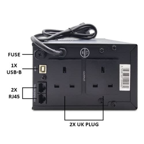 VIDA Armour 850VA uninterruptible power supply (UPS) Line-Interactive 0.85 kVA 480 W 2 AC outlet(s) - Image 4