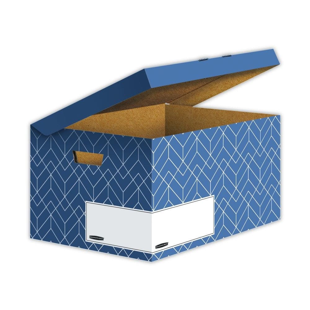 Bankers Box Decor Flip Top Box - Urban Slate Blue Pack of 5 - Image 1