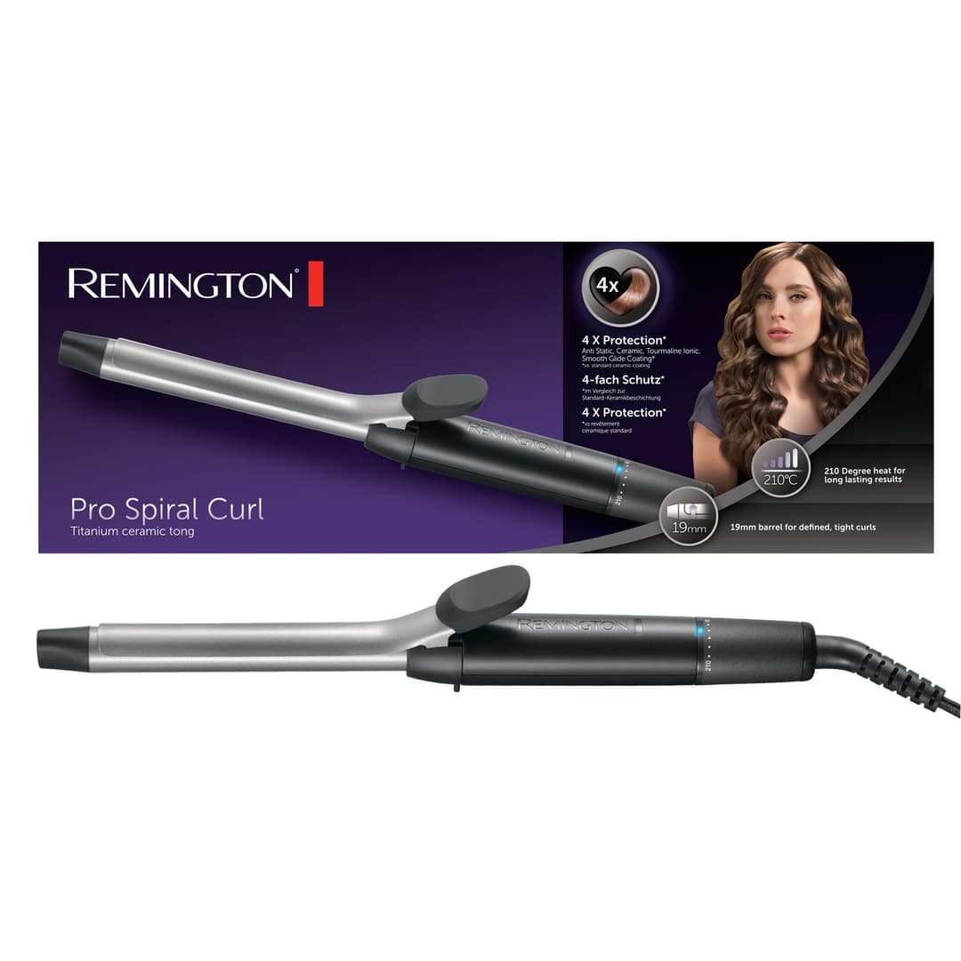 Remington Pro Spiral CI 5519 Ceramic Curling Iron - Silver, Black - Image 1