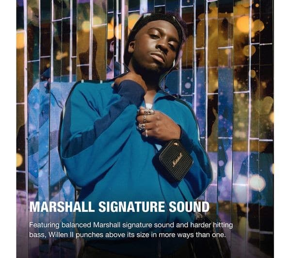 Marshall Willen II Bluetooth Speaker Black & Brass - Image 2