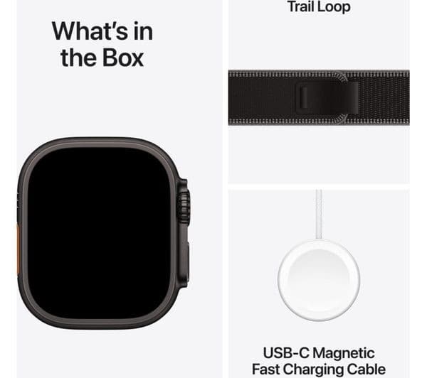 Apple Watch Ultra 3 GPS + Cellular 49mm Black Titanium Case with Black Trail Loop - M/L - Image 3