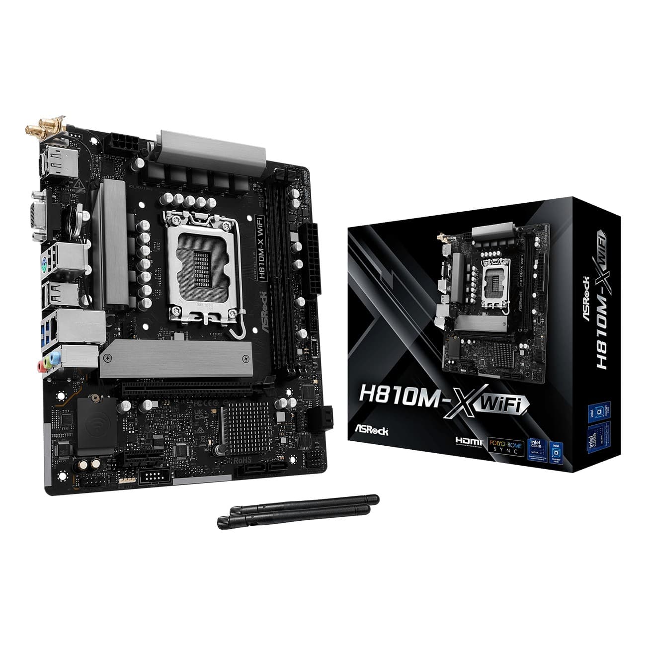 ASRock H810M-X WiFi Intel H810 DDR5 Micro-ATX LGA1851 Motherboard