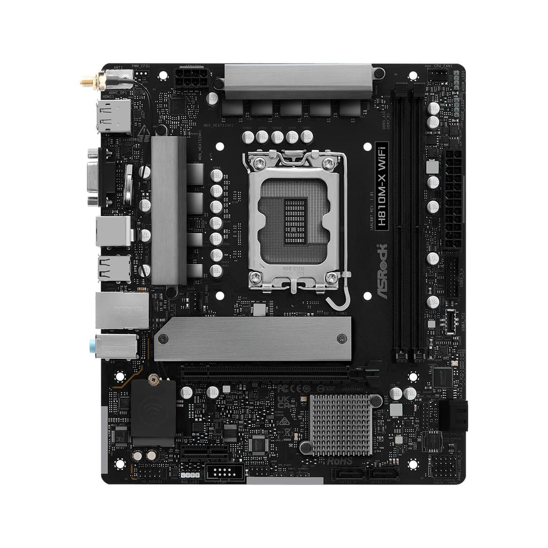 ASRock H810M-X WiFi Intel H810 DDR5 Micro-ATX LGA1851 Motherboard - Image 2