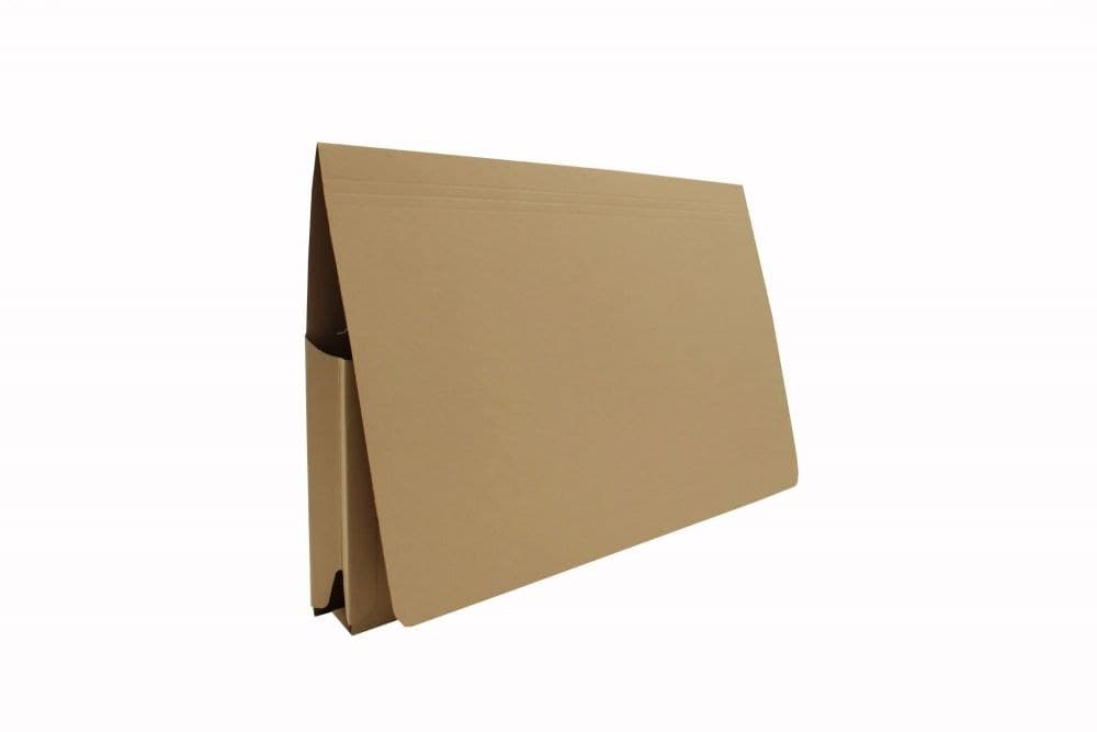 Exacompta Guildhall 50PK Full Flap Document Wallet Foolscap 315gsm Buff - Image 1