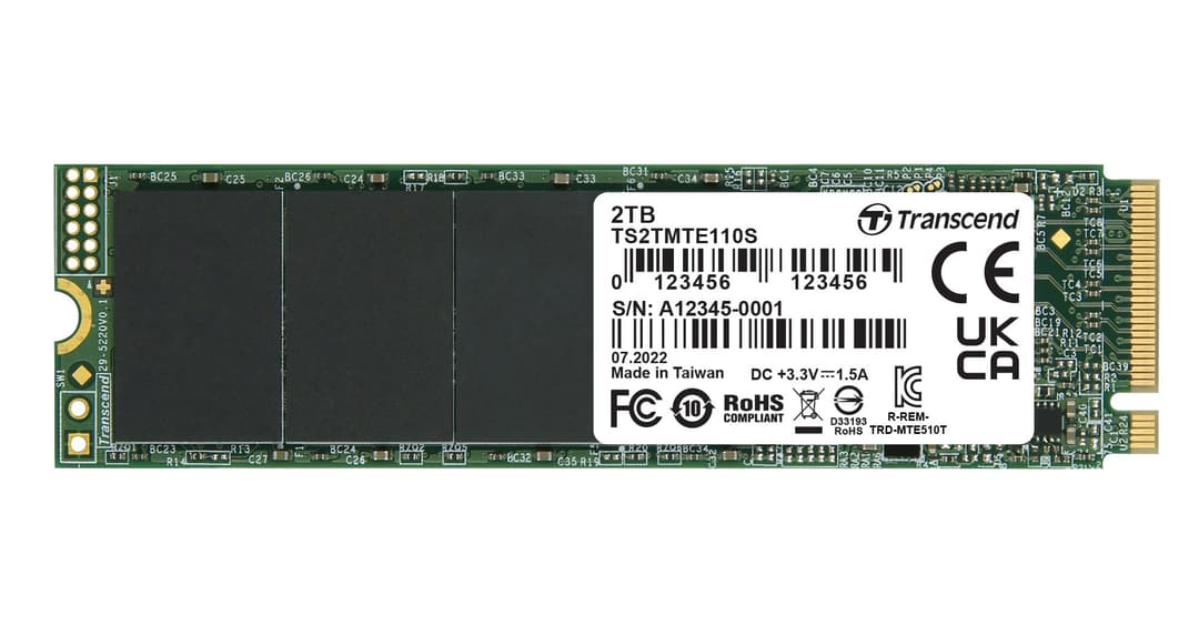 2TB Transcend 110S M.2 2280, NVMe PCIe Gen3x4 SSD - Image 1