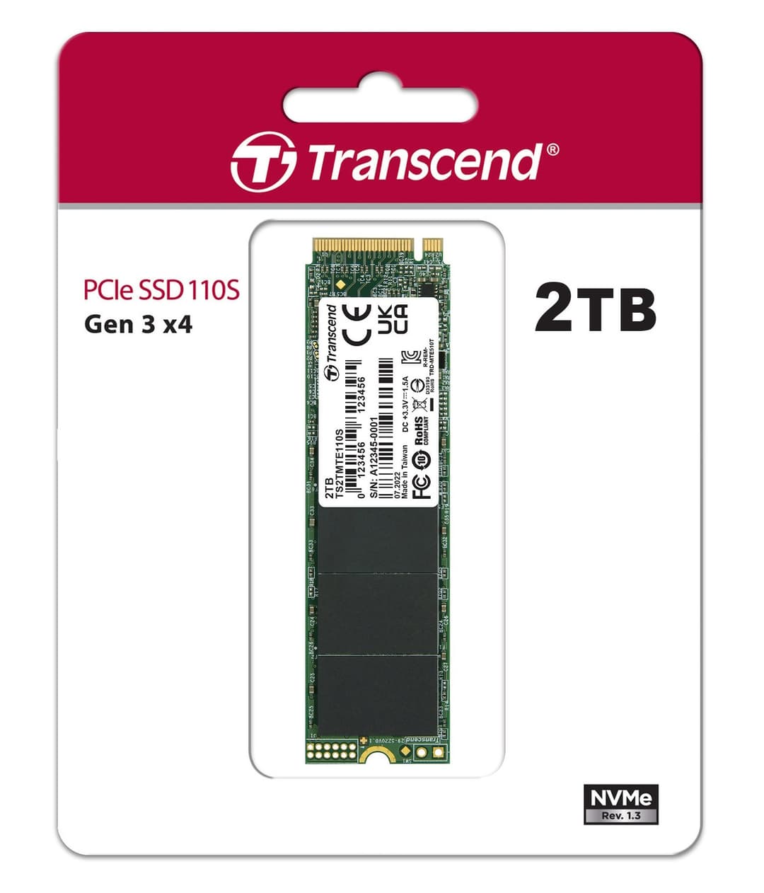 2TB Transcend 110S M.2 2280, NVMe PCIe Gen3x4 SSD - Image 2