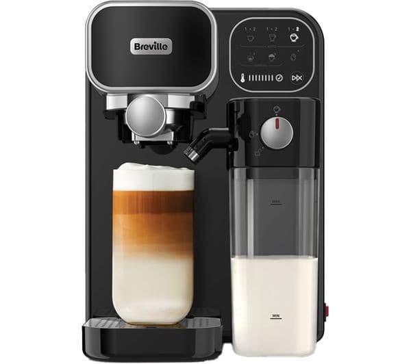Breville Prima Latte Luxe VCF166 Coffee Machine Black & Silver - Image 1