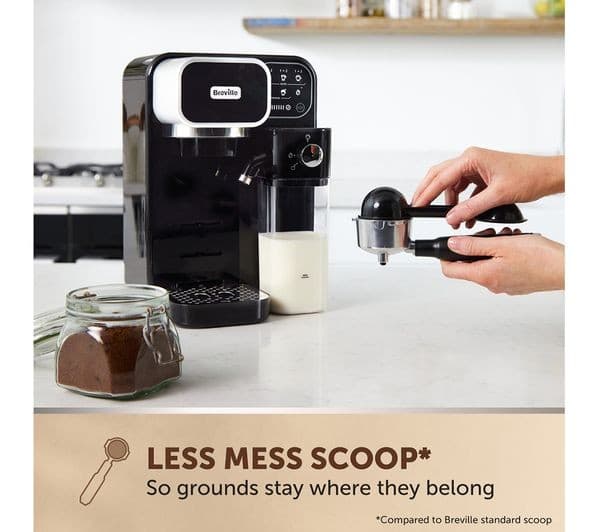 Breville Prima Latte Luxe VCF166 Coffee Machine Black & Silver - Image 6