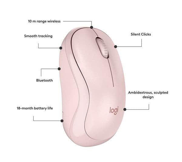 Logitech M240 Silent Bluetooth Mouse - Rose - Image 7
