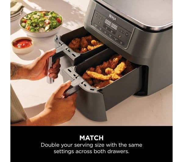 Ninja DZ300UK Dual Zone Air Fryer Gunmetal Grey - Image 4