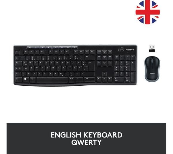 Logitech MK270 Wireless Keyboard and Mouse Combo, Black - UK QWERTY - Image 2