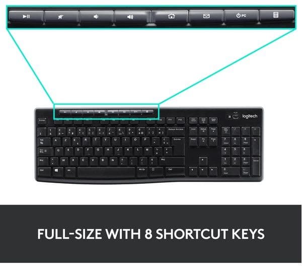 Logitech MK270 Wireless Keyboard and Mouse Combo, Black - UK QWERTY - Image 5