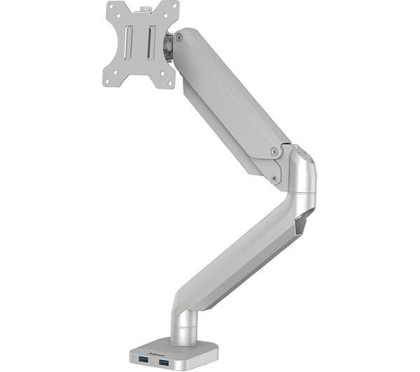 FELLOWES Platinum Series Single Arm Tilt & Swivel 40" Monitor Desk Mount - Silver - Image 1