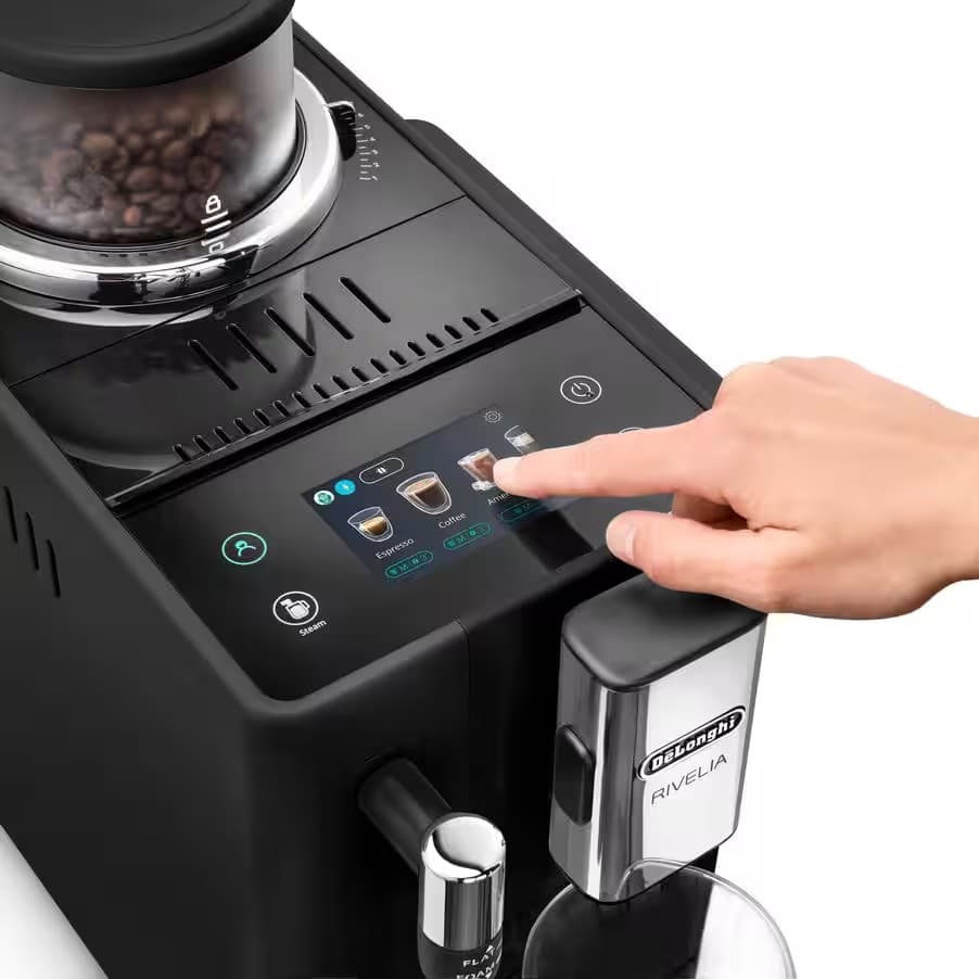 De'Longhi Rivelia Manual Milk Frother Bean to Cup Machine - Onyx Black - Image 5