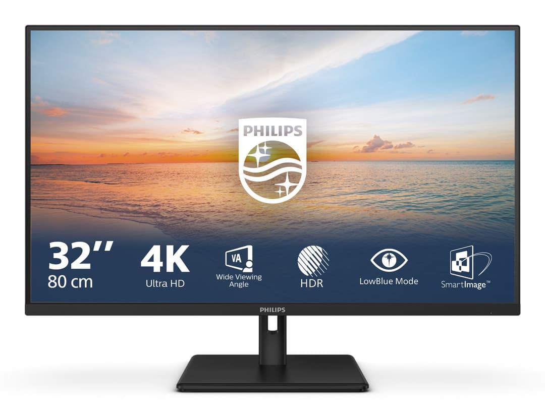 Philips 1000 series 32E1N1800LA/00 computer monitor 80 cm (31.5") 3840 x 2160 pixels 4K Ultra HD LCD Black - Image 1