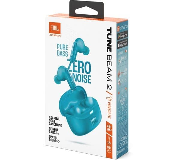 JBL Tune Beam 2 True Wireless Noise-Cancelling Earbuds - Turquoise - Image 4