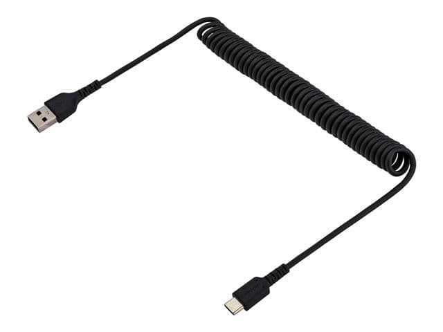 StarTech R2ACC-1M-USB-CABLE Coiled USB-A to USB-C Cable 1m Black - Image 3