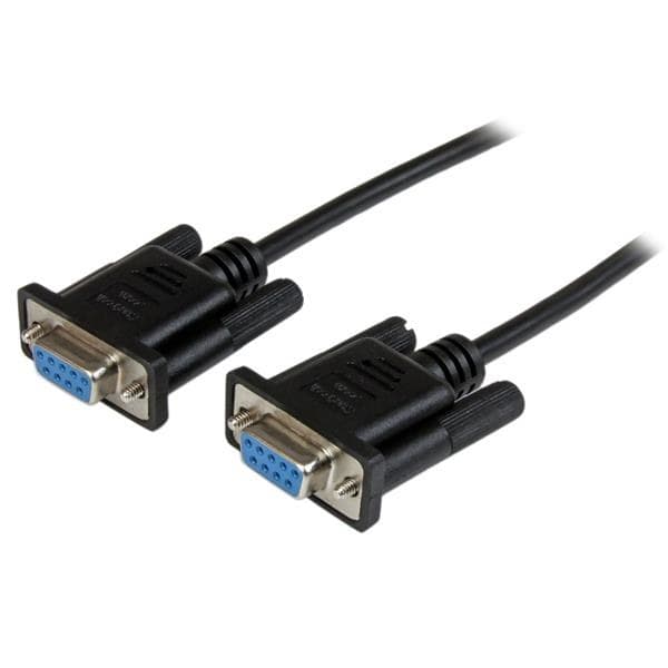 StarTech.com 1m Black DB9 RS232 Serial Null Modem Cable F/F - Image 1