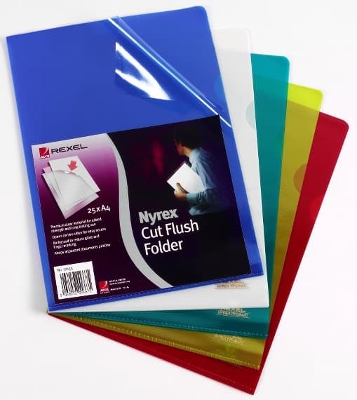 Rexel Nyrex™ A4 Cut Flush Folders Assorted (25) - Image 1