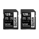Lexar Professional SILVER SDXC UHS-I Memory Card 128GB 2-Pack - Silver thumbnail 1