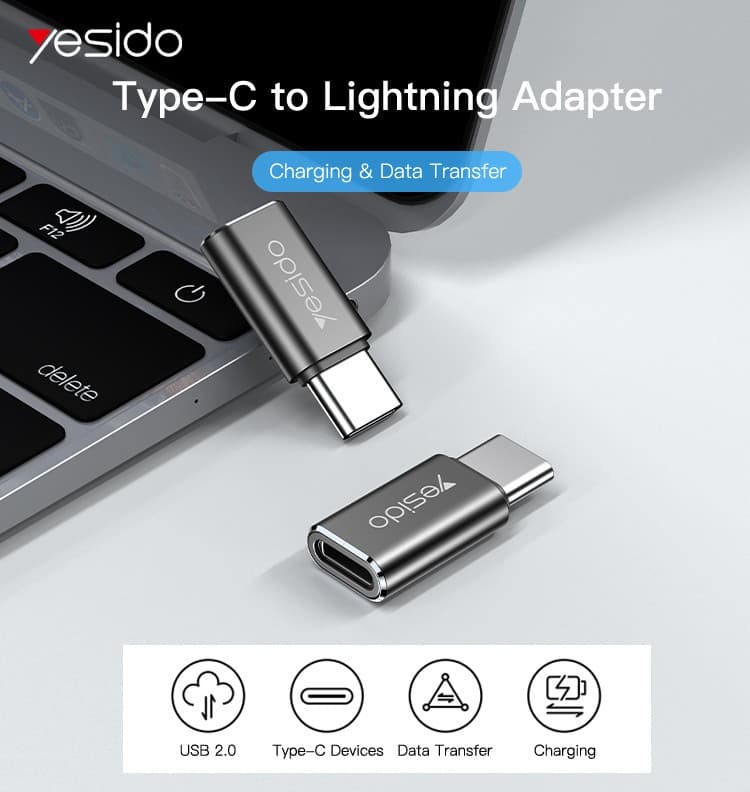 Yesido GS09 USB-A to USB-C OTG Adapter - Black - Image 2