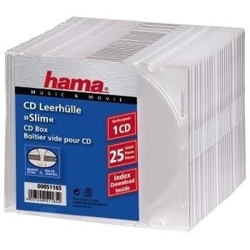 Hama Slim CD Jewel Case, Transparent - Pack of 25