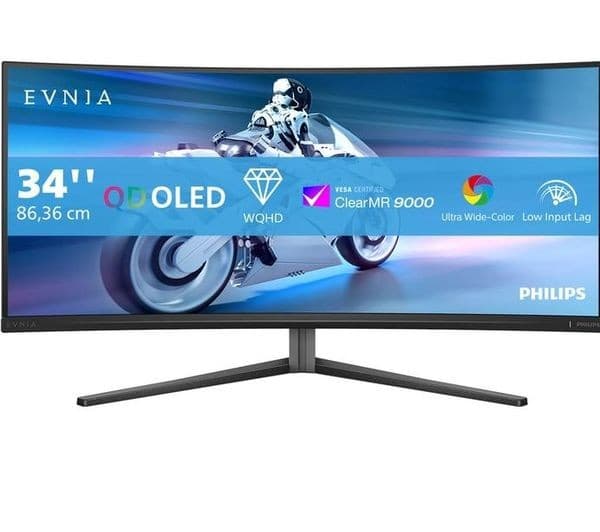 PHILIPS Evnia 34M2C6500/00 Wide Quad HD 34" 175Hz Curved QD-OLED Gaming Monitor - Dark Slate - Image 1