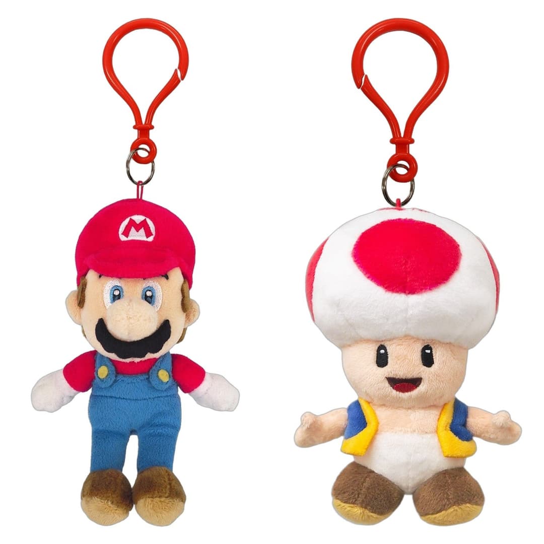 SAN-EI Nintendo Super Mario and Toad Keychain Bundle - Image 1