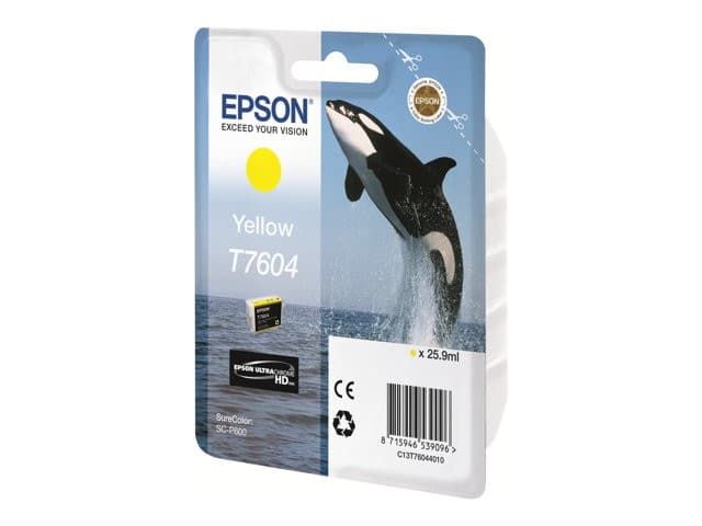 Epson T7604 Original UltraChrome HD Ink Cartridge 26 ml - Yellow - Image 1