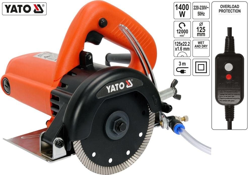 Yato Tiles Cutter 125MM 1400W Wet&Dry - Black - Image 2