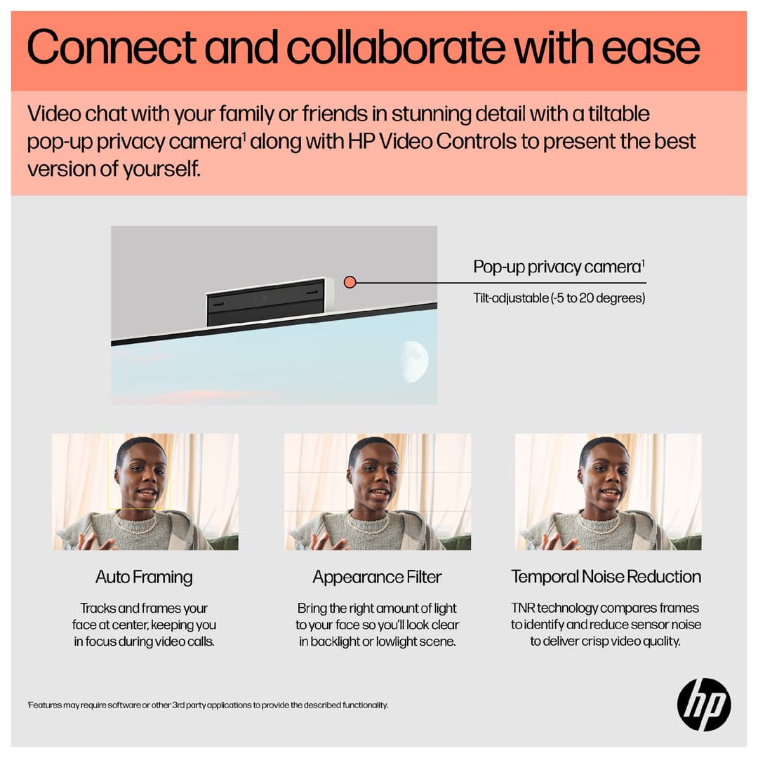 HP 24-cr0003na AMD Ryzen 5 7520U 8GB RAM 512GB SSD 23.8" Full HD Windows 11 Home All-in-One Desktop PC - Image 5
