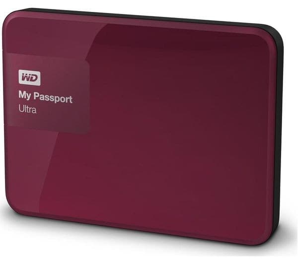 WD My Passport Ultra Exclusive Portable Hard Drive - 1 TB, Wild Berry - Image 1