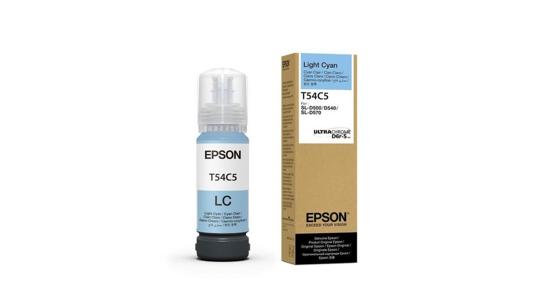 Epson T54C520 Original Ink Bottle 70ml for SureLab SL-D500 - Light Cyan - Image 1