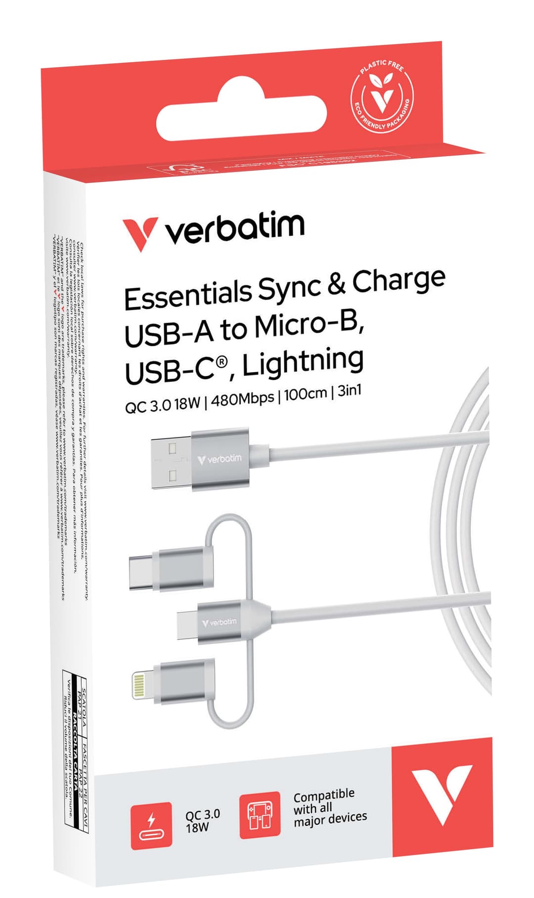 Verbatim Essentials 3-in-1 Sync & Charge Cable - Image 3