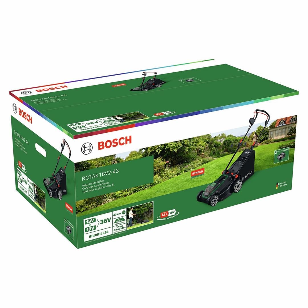 Bosch Rotak 43cm Electric Cordless Rotary Lawnmower - 36V - Image 3