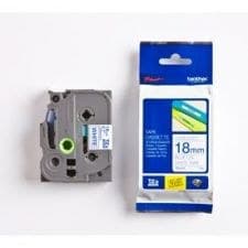 Brother TZe-243 Gloss Laminated P-touch Label Tape Blue on White 8m - 18mm - Image 1
