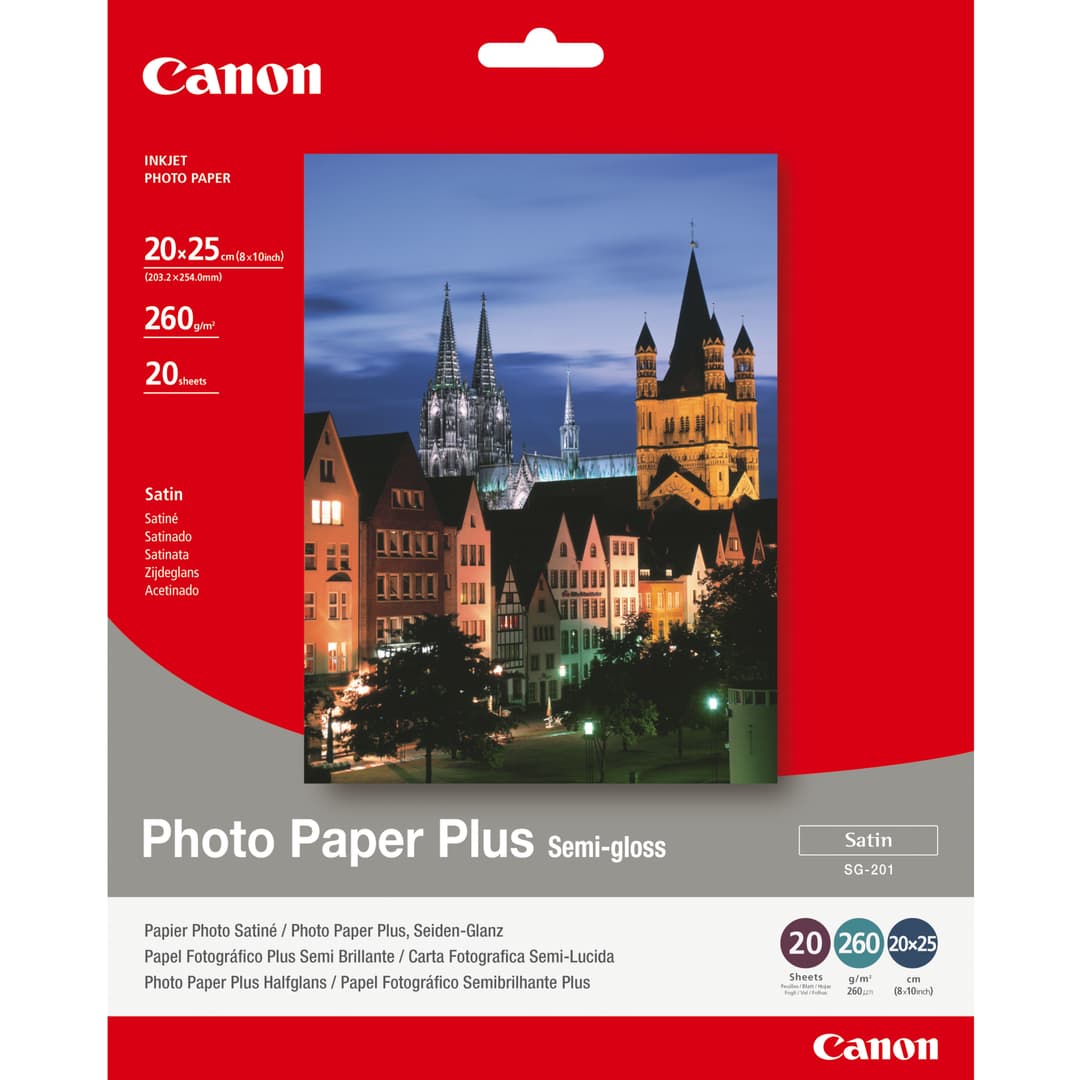 Canon SG-201 Semi-Gloss Photo Paper Plus 8x10" - 20 Sheets - Image 1