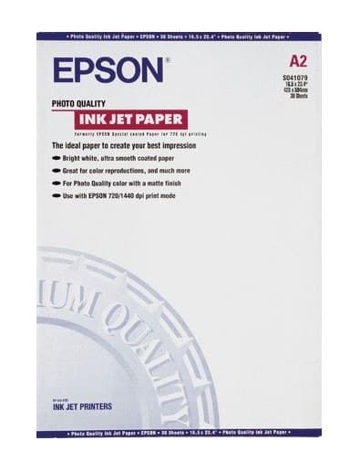 Epson Photo Quality Ink Jet Paper, DIN A2, 102g/m², 30 Sheets - Image 1