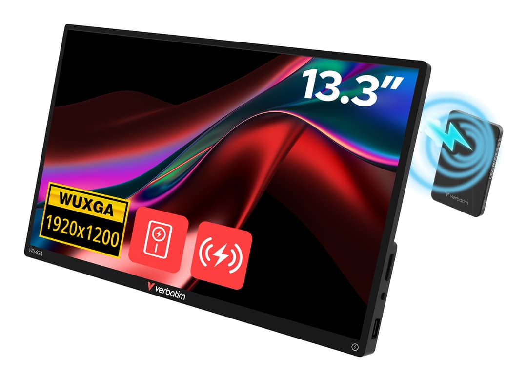 Verbatim Portable Touchscreen Monitor 13.3" WUXGA Resolution & Wireless Power Supply - Image 1