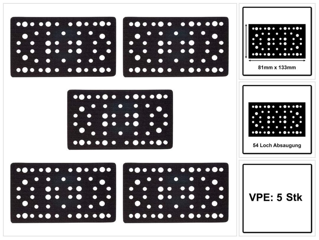 Mirka Pad Saver 81x133mm Hook & Loop Sanding Disc Backing Pads - Black - Image 1