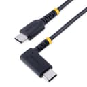 StarTech.com 6ft (2m) USB C Charging Cable Right Angle - 60W PD 3A - Heavy Duty Fast Charge USB-C Cable - Black USB 2.0 Type-C - Rugged Aramid Fiber - USB Charging Cord thumbnail 1