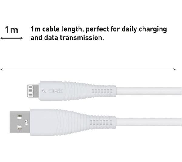 SILVERLABEL Lightning Cable 1m White - Image 3