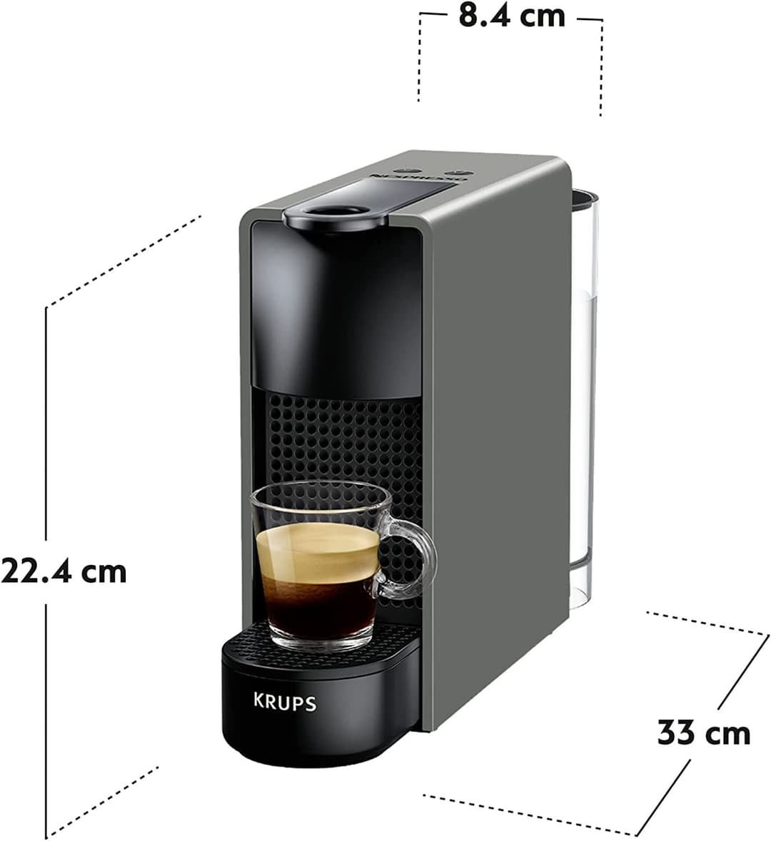 Nespresso Krups XN110BRD Essenza Mini Coffee Capsule Machine - Grey - Image 2