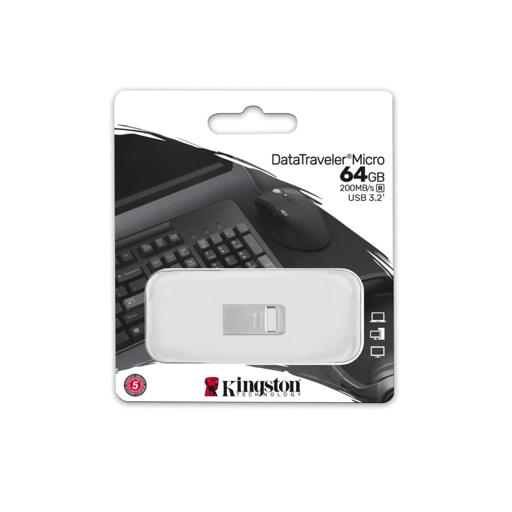 USB Stick Kingston Technology DataTraveler Micro USB Flash Drive 64GB USB Type-A 3.2 - Silver - Image 4