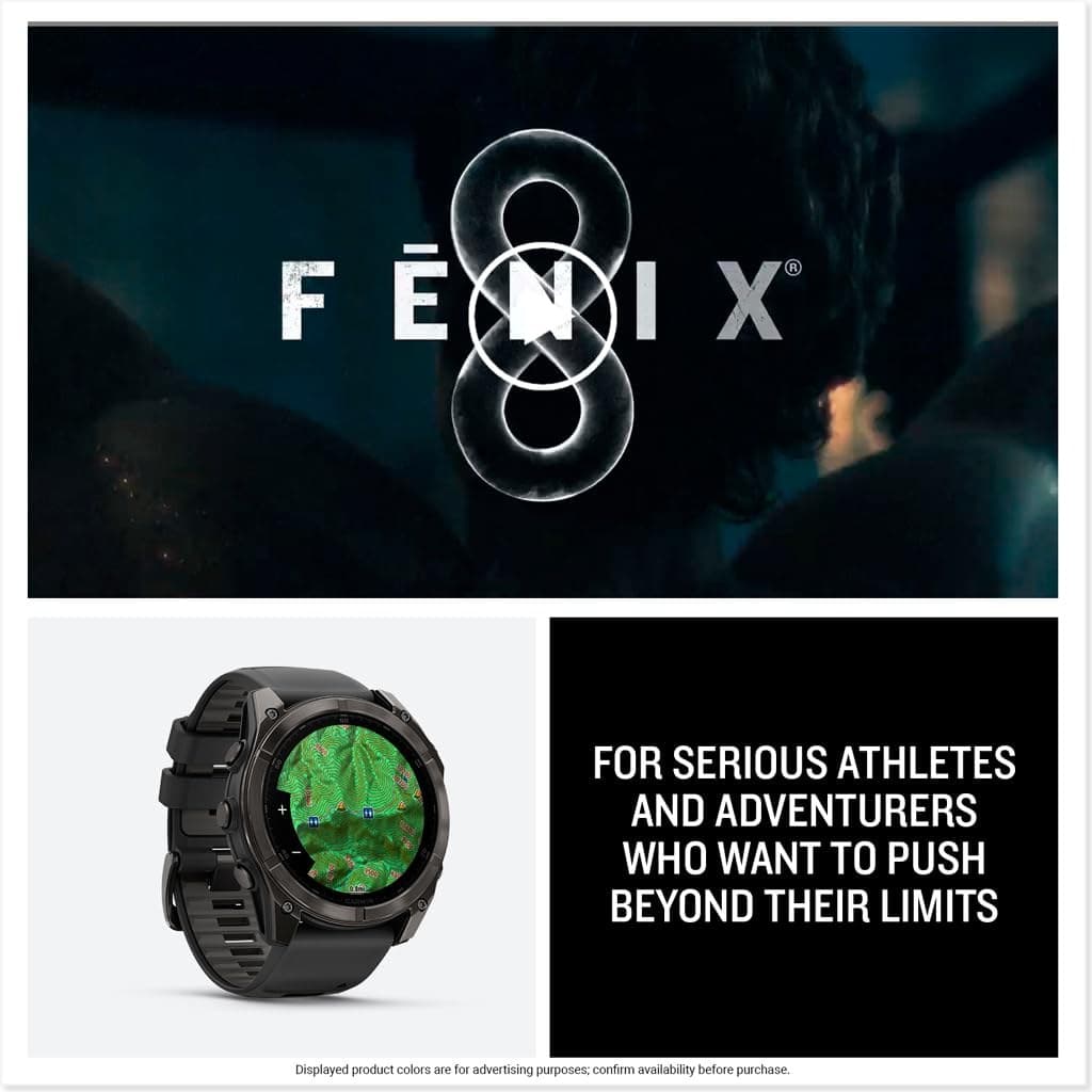 Garmin fēnix® 8 51 mm AMOLED Multisport GPS Smartwatch - Carbon Gray DLC Titanium with Pebble Gray Band - Image 8