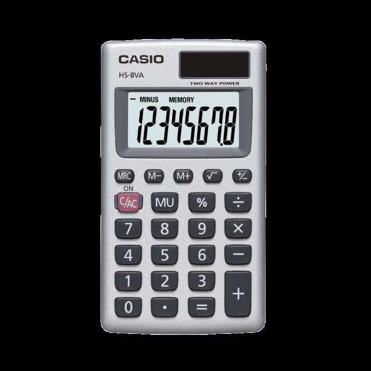 Casio HS-8VA 8 Digit Handheld Calculator - Image 1