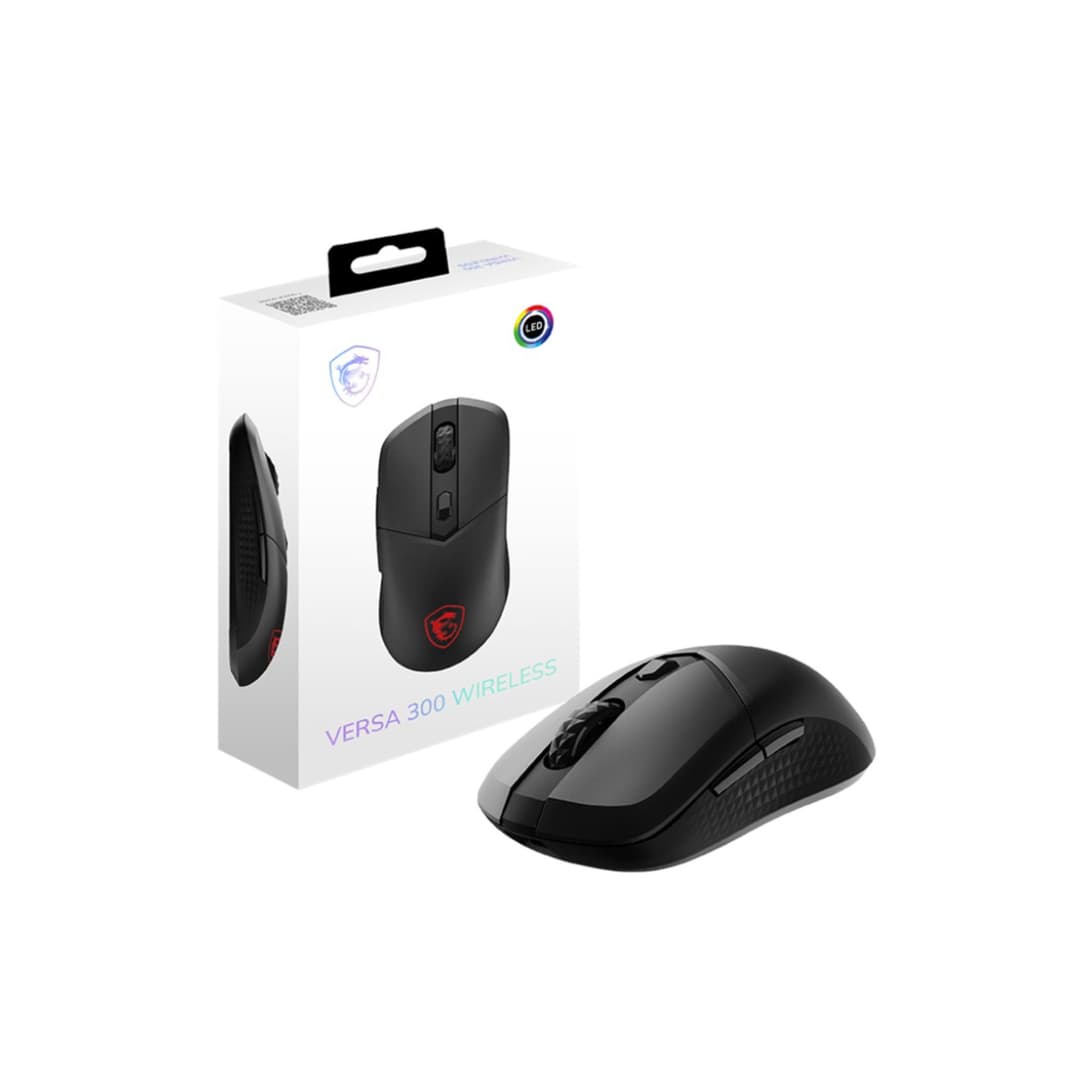 MSI Versa 300 Wireless 8000 DPI Optical Gaming Mouse - Black - Image 1